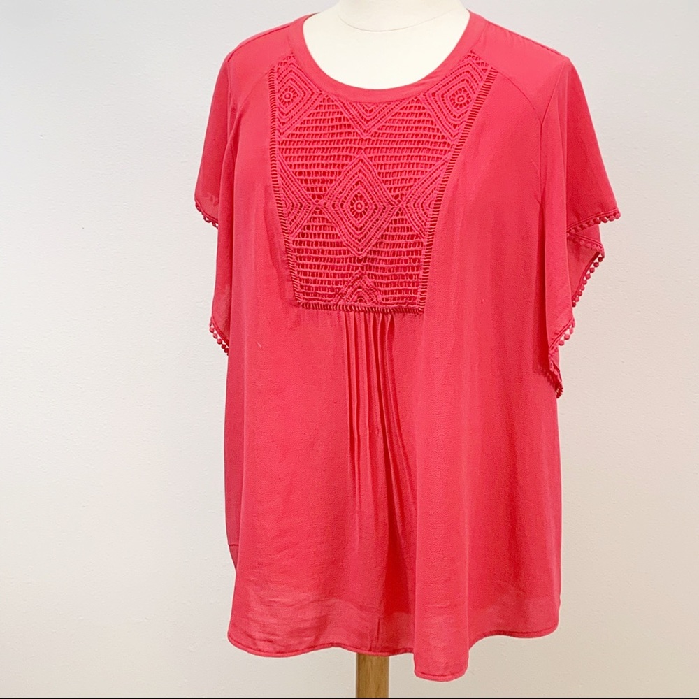 Gibson Latimer coral blouse/tunic 2X